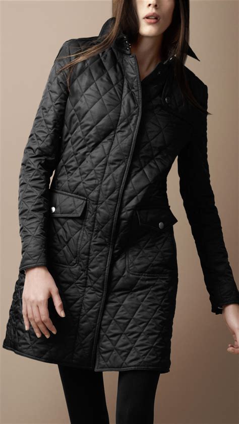 burberry black padded coat|burberry trench coat women black.